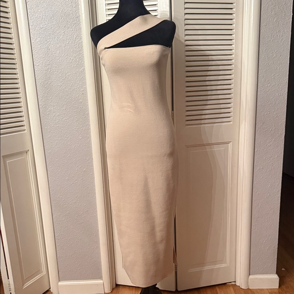 Express Dresses & Skirts - Express One-Shoulder Beige Dress